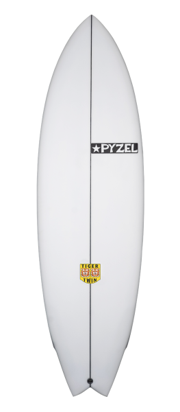 TIGER TWIN surfboard model deck