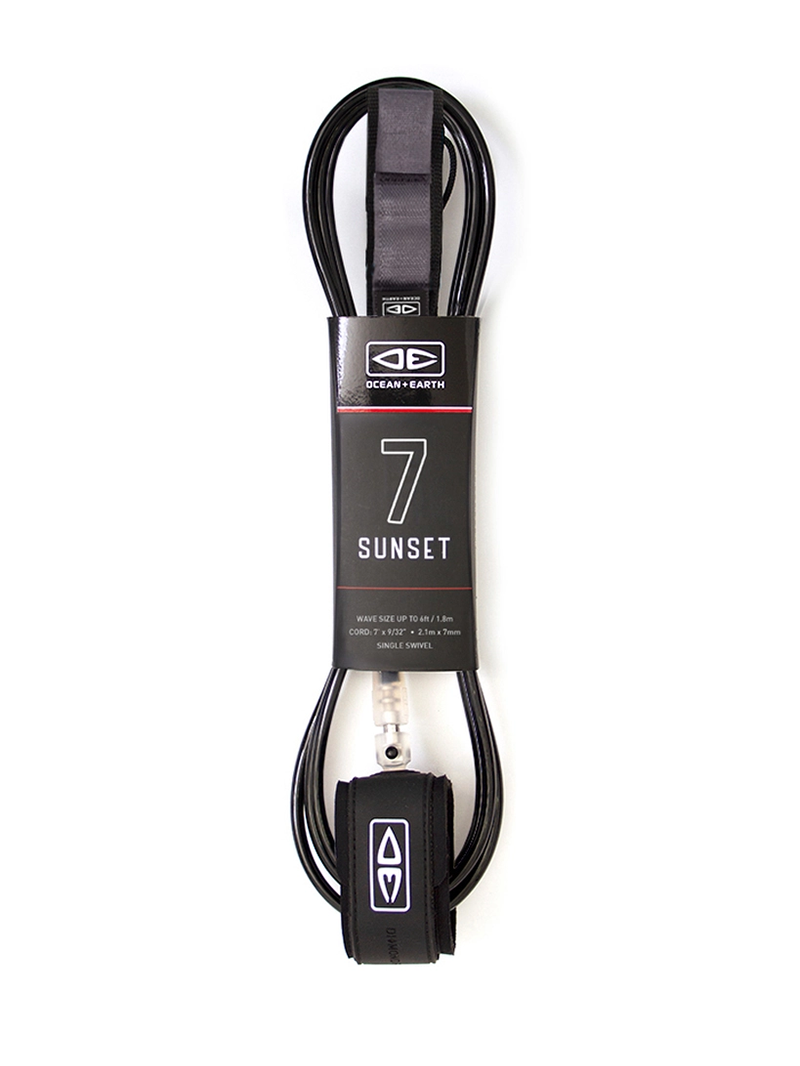 Ocean and EarthサンセットMouldedブラックSurfboard Leash? ?7?' Ocean & Eart 並行輸入品 Ocean and Earth |