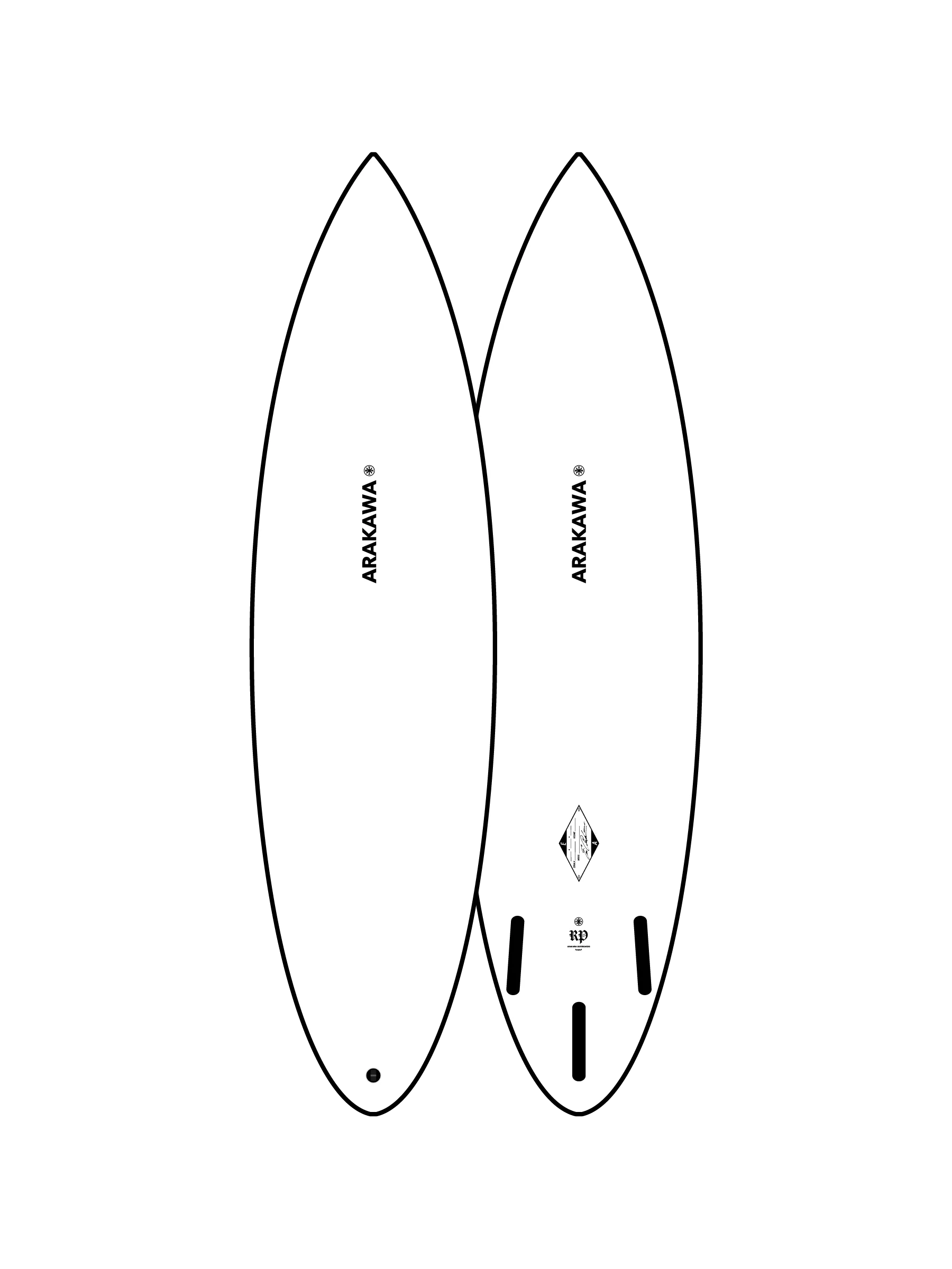 ERIC ARAKAWA ショートボード ホワイト RP Short - Arakawa Surfboards
