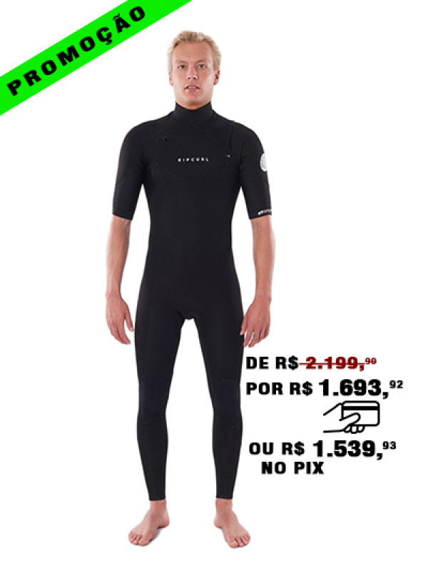 RIP CURL LONG JOHN DWP PERF 2/2mm CHEST ZIP MANGA CURTA